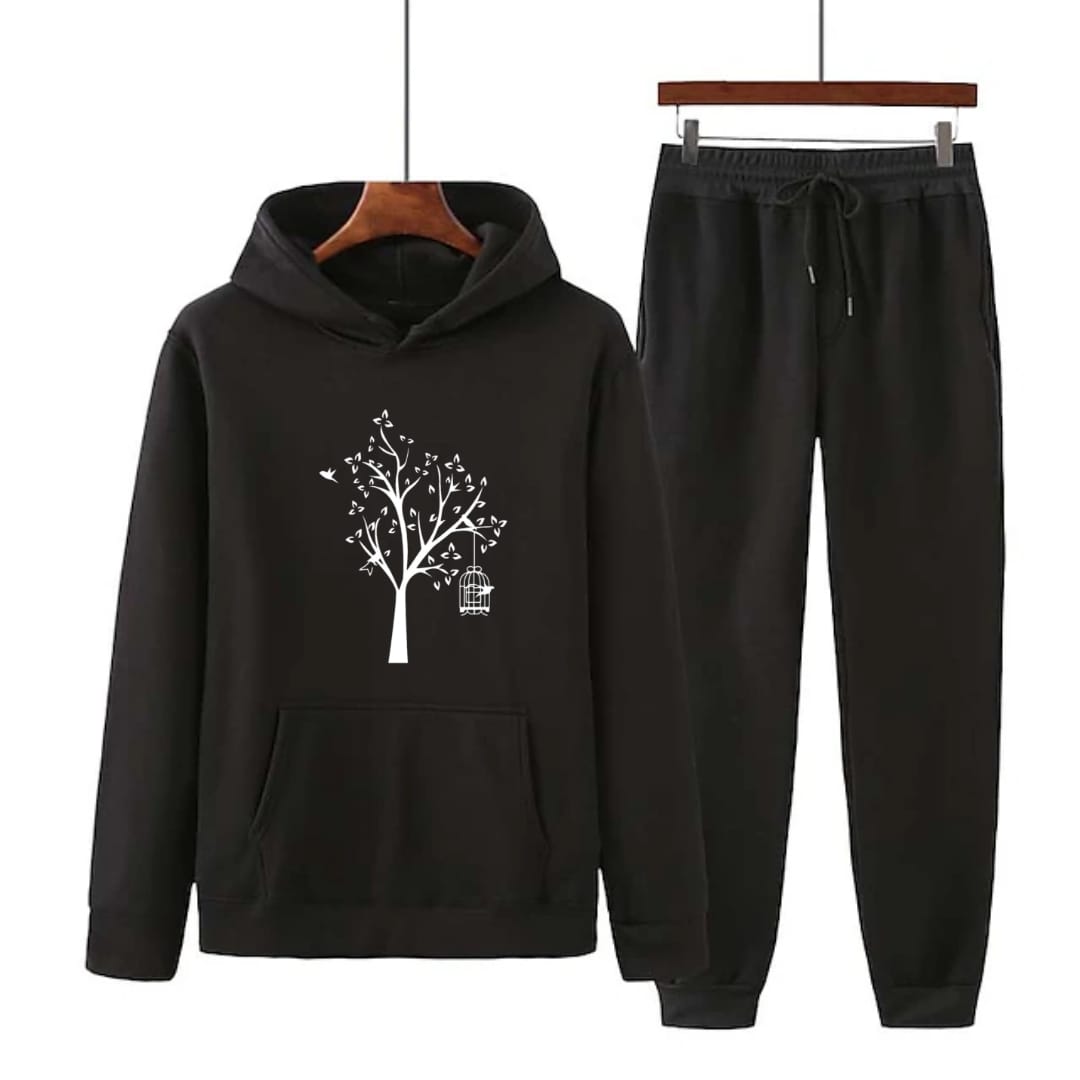 BLACK HOODIE NEW TREE - BLACK TROUSER