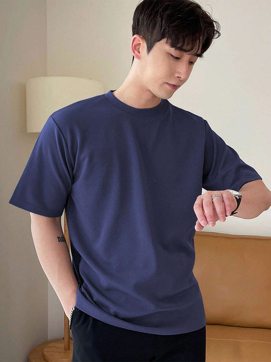 MEN'S NAVY BLUE TEE PLAIN