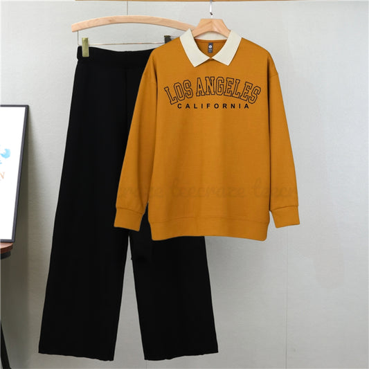 YELLOW COLLAR SWEATSHIRT LOSS ANGELES - BLACK FLAPPER