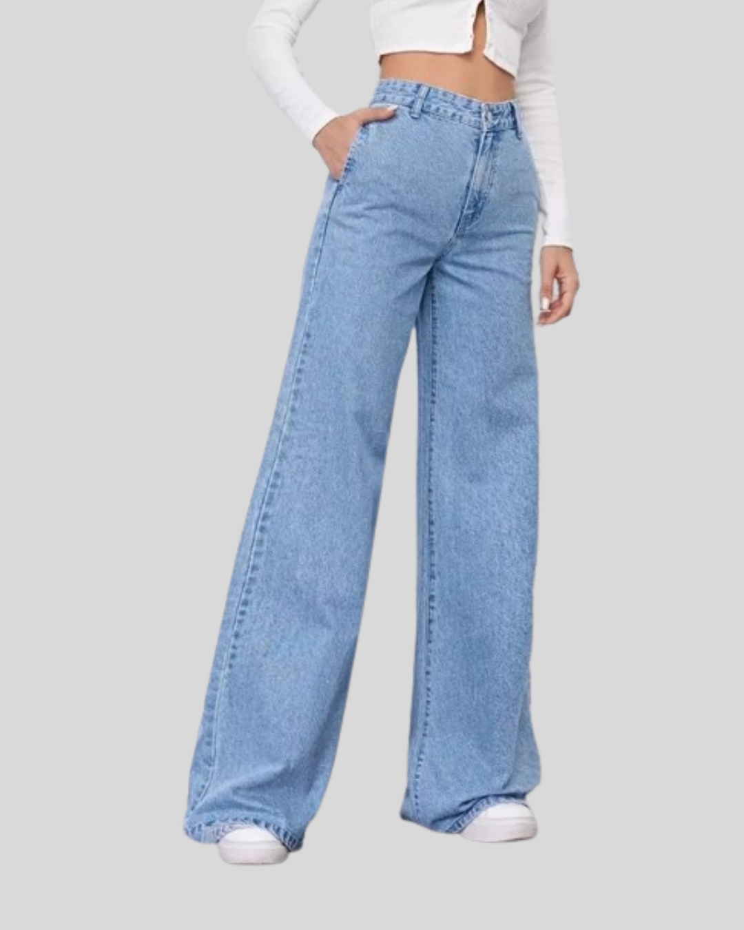 Sky Blue Wide Leg Jeans