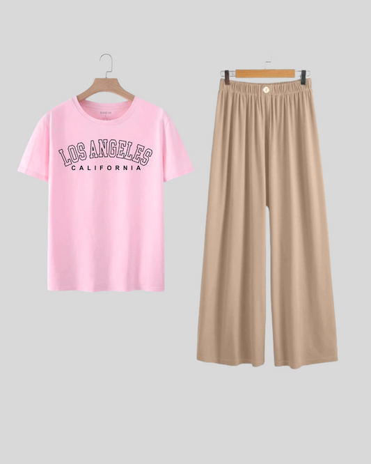 BEIGE FLAPPER - BABY PINK TEE LOSS ANGELES