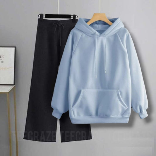 SKY BLUE HOODIE-BLACK FLAPPER