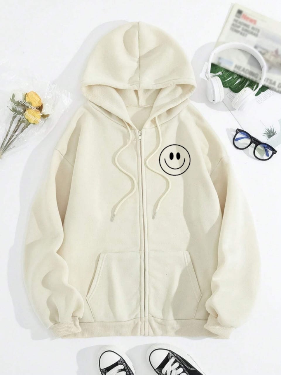 BEIGE ZIPPER POC SMILE