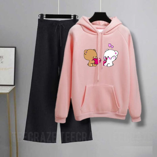 PINK HOODIE PAIRS  - BLACK FLAPPER