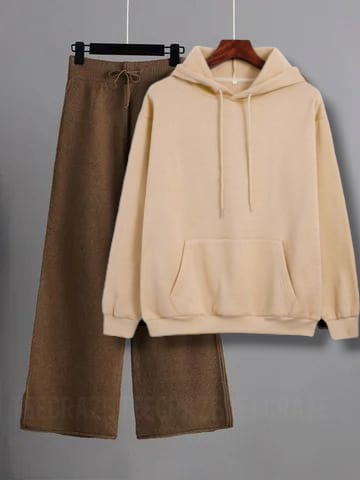 BEIGE HOODIE-BROWN FLAPPER