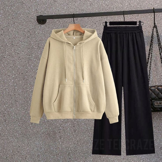 BEIGE ZIPPER-BLACK FLAPPER