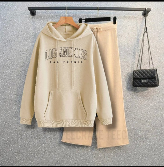 BEIGE HOODIE LOSS ANGELES -BEIGE FLAPPER